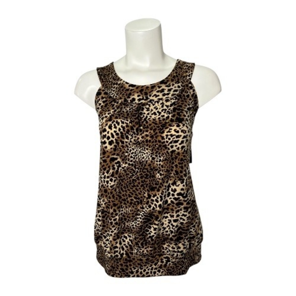 Style & Co Sleeveless Tank Top Animal Print Sz Medium NEW
